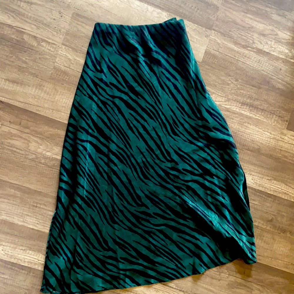 Long zebra print skirt